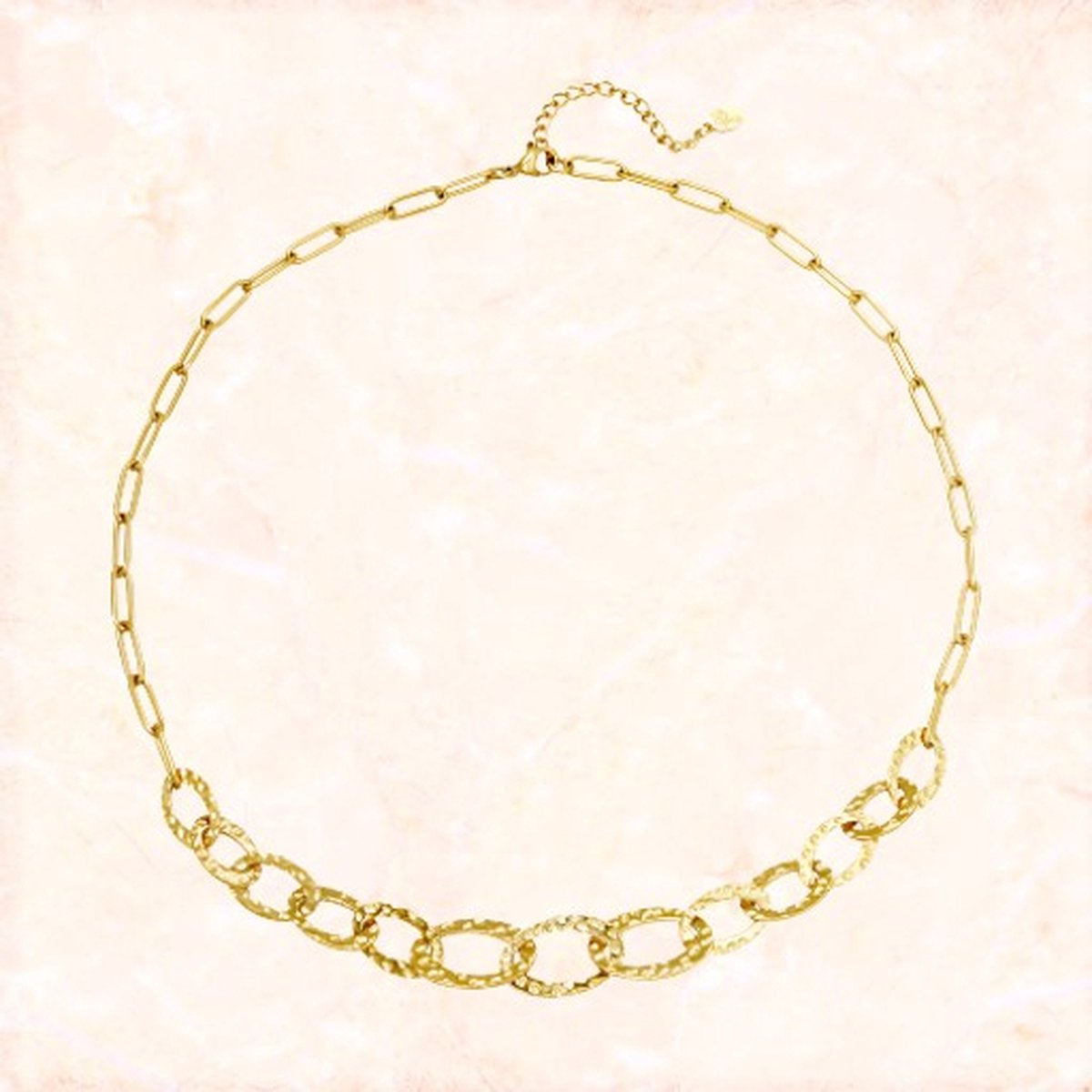 Jobo by Jet - Power necklace - Gouden dames ketting - Stainless steel - Waterproef - Verstelbaar