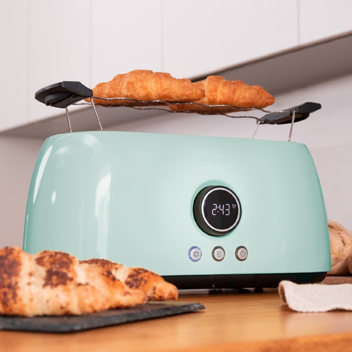 TZS First Austria Broodrooster Toaster 6 Warmteniveaus 2 Brede Sleuven 800w Zilver 700088553