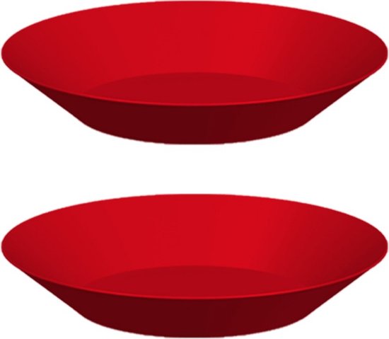 Hega Hogar ontbijt/diner diepe bordjes - hard kunststof - D21 cm - roze - 12x stuks - outdoor servies - camping — afbeelding 5