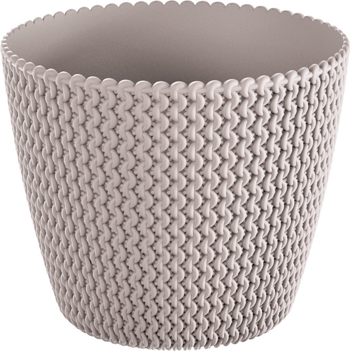 Prosperplast Bloempot/plantenpot Splofy - taupe - voor buiten - D26 x H23 cm - kunststof