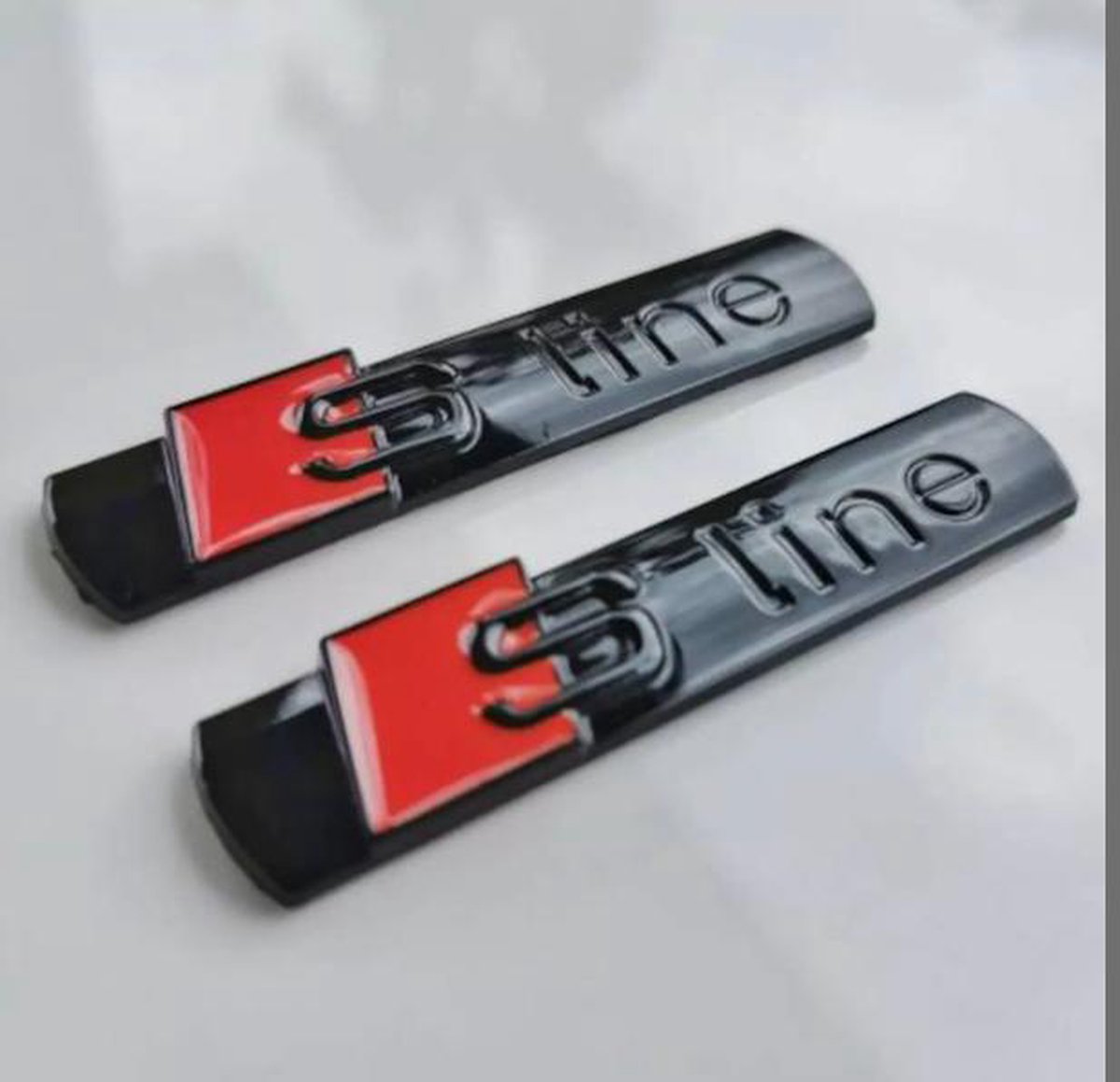 2 x Audi SLine Emblème autocollant noir Sline badge Logo