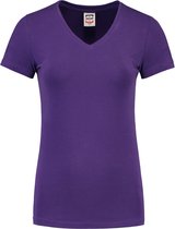 Tricorp Dames T-shirt V-hals 190 grams - Casual - 101008 - Paars - maat XS