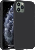 Zwart Hoesje Geschikt Voor iPhone 11 Pro Max - Zwarte Siliconen Hoesje - TPU Back Cover Hoes - Zwart