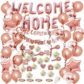 Joya® Welkom Thuis Feestset | Welcome Home Decoratie Pakket | Verhuizing Feest | Surprise Party | Rose Goud | Inhoud = 66 stuks