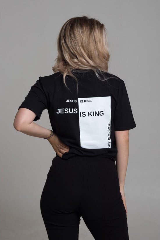 JÉSUS EST ROI T-shirt chrétien unisexe noir