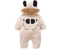Budino® Baby Onesie - Baby Romper - Baby Pyjama - Baby Pakje - Baby Verkleedkleding - Carnavalskleding - Dier - Smile Beer - Beige - maat 86