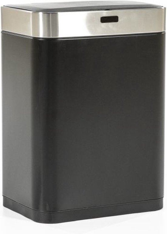 Prullenbak Met Sensor - 60 Liter - Afvalbak - RVS Prullenbak Jaimy Zwart - Goets
