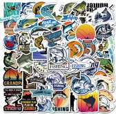 Fishing Stickers - Sportvissen - set 50 stuks - Laptop Stickers - Stickervellen