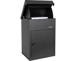 Logixbox - Pakketbrievenbus - Multibox M - Grijs - 1.0mm dik staal - Meedraaiend Antihengelsysteem - Hufterproof -- Géén Bouwpakket --