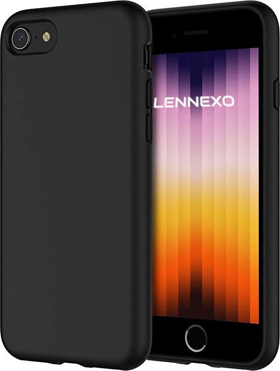 Coque iPhone SE | Étui en Siliconen noir | TPU Couverture Arrière Cas | Coque de protection iPhone SE 2022 / 2020 / 8 / 7 - Zwart