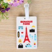 Doodadeals® | Étiquette de bagage Bonjour Paris | Étiquette de valise | Étiquette de bagage | Étiquette de valise | Aussi amusant pour les enfants