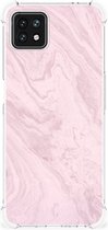 Smartphone hoesje OPPO A53 5G | A73 5G Telefoonhoesje met tekst met transparante rand Marble Pink