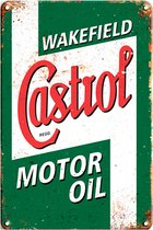 Signs-USA - Retro wandbord - metaal - Castrol - Wakefield Motor Oil - 20 x 30 cm