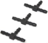 T-stukken vijverbeluchting VT 4/6 mm zwart 3 stuks