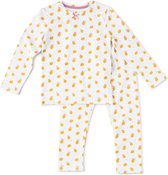 Little Label Pyjama Meisjes Maat 98-104 - wit, geel - Zachte BIO Katoen - 2-delige pyama meisjes - Print
