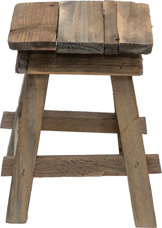 Clayre & Eef Plantentafeltje 15x15x21 cm Bruin Hout