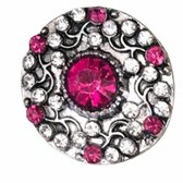 Drukknoop-Button-Snap-Rond-Roze-Metaal-Sieraden-Charme Bijoux