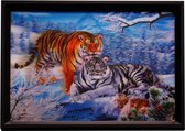 3d schilderij Tijgers in de sneeuw