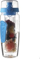 Afecto® | fruit fles| sport infuser | waterflessen met fruit |1000ml | drinkfles | ook te gebruiken als waterfles | BPA vrij| kleur blauw