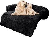 Hondenkussen Hondenmand Hondenbed Fluffy Hondenmand - Hondenkussen Half Rond M Zwart 80 x 105 cm - Zootic®