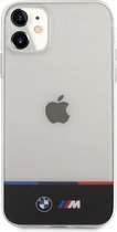 BMW M-Line Tricolor Horizontal Line Back Case - Apple iPhone 11 (6.1") - Transparant
