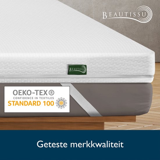 Beautissu BeauNuit MT Lux 7-Zone Mattress Topper 180x200cm Body Zone Mattress 7cm Visco Foam - Topper for Boxspring Bed & Mattresses up to 30cm Height Anti-Slip & Breathable Mattress Protector