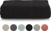 Plaid Zwart - Plaids 150x200 - 100% Coton tricoté - Zwart