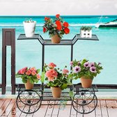 furnibella - metalen standaard voor tuinpotplantenstandaard 6 lagen zwart