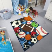 Vloerkleed Kinderkamer - OEKO-TEX 100/TÜV/SGS Gecertificeerde Veiligheidsproducten - Vloermat Kinderen 100×130 cm - Verschillende Ballen - Sport Thema