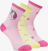 3 paar kindersokken met unicorns - Roze - Maat 31/34