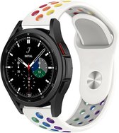 Strap-it Samsung Galaxy Watch 4 Classic 46mm sport band - wit/kleurrijk
