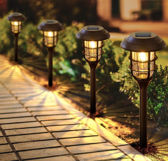 3x Premium Solar tuinlamp tuinverlichting op zonne energie - solar  tuinverlichting -... | bol.com