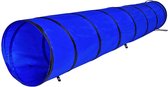 Hondentunnel speeltunnel hondenhok Agilitytunnel blauw maat (M) 300 x 50 cm