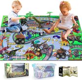 Pickwoo D11 dinosaurus-speelgoedset - met speelmat bomen en dinosaurusfiguren, waaronder T-Rex, triceratops, Brachiosaurus, cadeaus  - voor kinderen, jongens meisjes vanaf 3 jaar