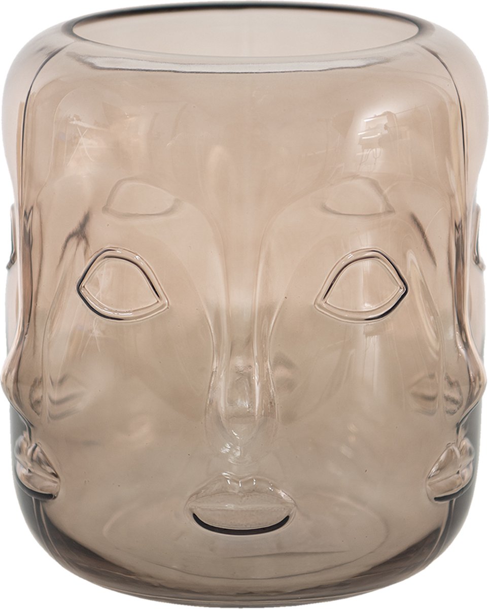 Clayre & Eef Vaas Ø 18x21 cm Bruin Glas