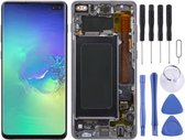 Let op type!! LCD Screen and Digitizer Full Assembly with Frame for Galaxy S10+ (Black)