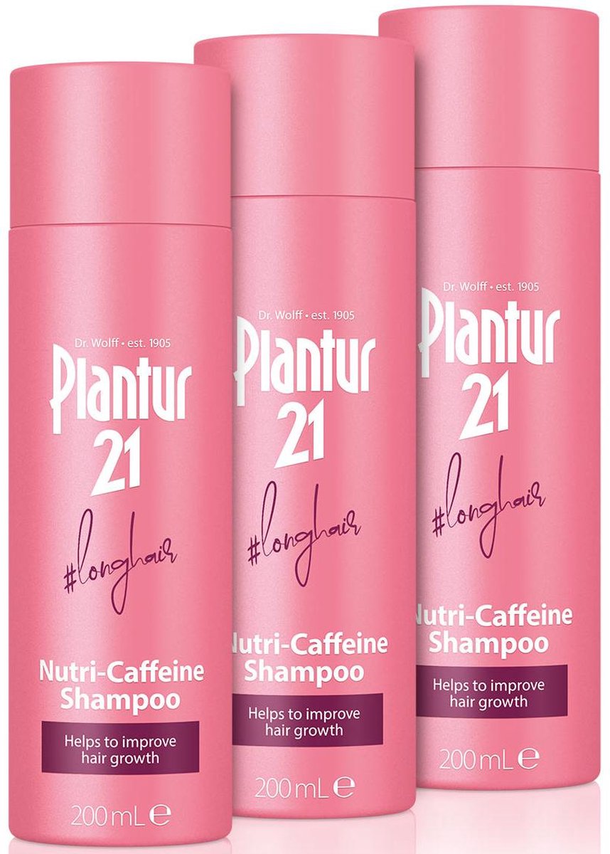 Plantur 21 #longhair Cafeïne Shampoo voor Lang en Glanzend Haar 3x 200ml | Verbetert de Haargroei en Herstelt Gestresst Haar
