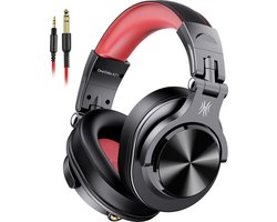 OneOdio A71 - koptelefoon met microfoon - inklapbaar - muziek|studio|DJ (zwart/rood)