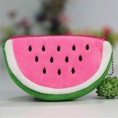 Jumada - Pluche fruit tas - Munt zak - Kinderen - Portemonnee - Semi-circulaire perzik watermeloen - Roze