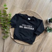 Sweater kind - Only Child / Big Brother - Maat 92 - Zwart - Ik word grote broer - Geboorte aankondiging - Familie uitbreiding