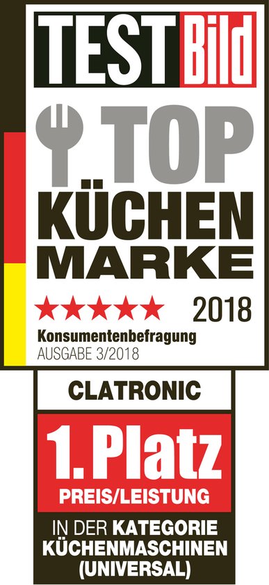 Clatronic KM 3674 Kitchen Kneading Machine incl. Meat Grinder, Glass Mixing Attachment, Pastam Function, Digital LCD Display, 6.2 Litre Stainless Steel Mixing Bowl, 1200 W, Titanium