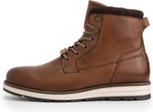 DenBroeck Ferry St. Hoge leren herensneaker - Gevoerde veterboots - Cognac Bruin Leer - Maat 42