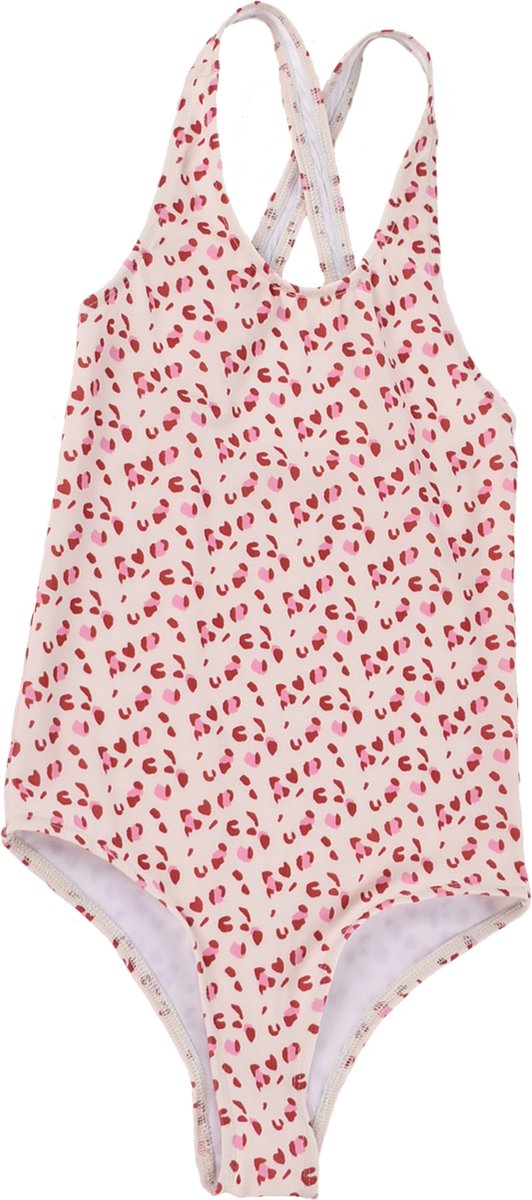 Swim Essentials | Oudroze Panterprint Meisjes UV Badpak – Maat 122/128
