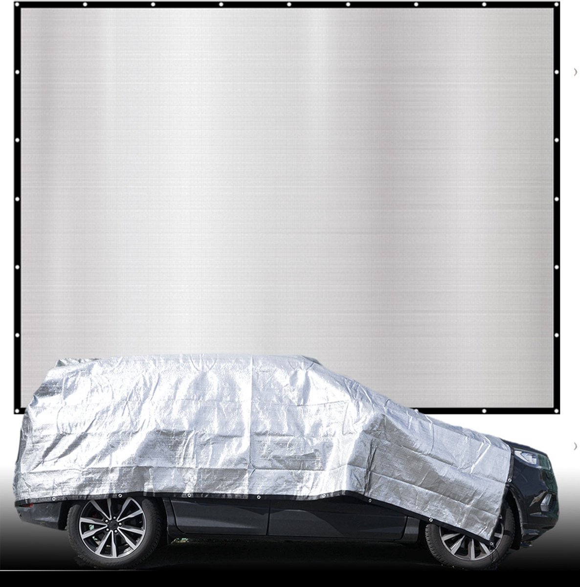 BeGrit 99% Aluminet Reflecterende Schaduwdoek 3m x 4m Aluminium Schaduwnet UV-bescherming & Koeling Net Warmtereflecterende Gaas Zilver Zonwerende Stof voor Kassen Tuinen Patio's Schuilplaatsen Auto's