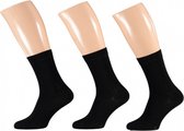 sokken Basic bamboe zwart 3-pack maat 35-38
