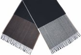 sjaal Vakken dames 180 x 65 cm polyester grijs/zwart/bruin