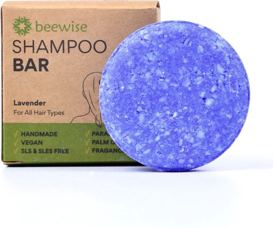 Shampoo Bar Lavender | Plasticvrij Solid Shampoo | Handgemaakt in Nederland | 100% Natuurlijk & Vegan | Sulfaatvrij, Parabeenvrij, Silicoonvrij | Zilvershampoo Vrouwen | 80 Wasbeurten