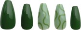 Nailsupplier 'The Greener Side' | Groene nepnagels met print | Plaknagels | Kunstnagels met lijm | Press on nails
