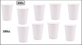 Witte wegwerp koffiebekers - Kartonnen bekers - Uitstekend geschikt voor werkplaatsen of feesten - 180 ml - 400 stuks