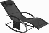 SoBuy OGS28-Sch Comfortabele ligstoel Swingstoel Schommelligstoel Zonnebed - Tuin - Terras - Zwar